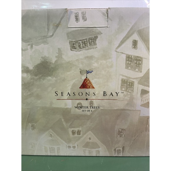 Dept 56 Seasons Bay Accessories WINTER TREES Set of 4 #53384 NIB - Picture 11 of 12